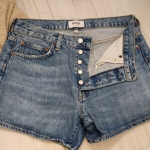 Agolde Classic Blue Button-Fly Denim Shorts